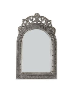 ARCHED-TOP ANTIQUE SILVER WALL MIRROR