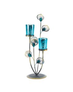 PEACOCK PLUME CANDLEHOLDER