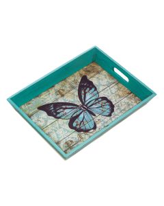 BLUE BUTTERFLY SERVING TRAY